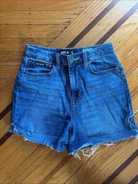 DKNY Distressed Blue Denim Cutoff Shorts
